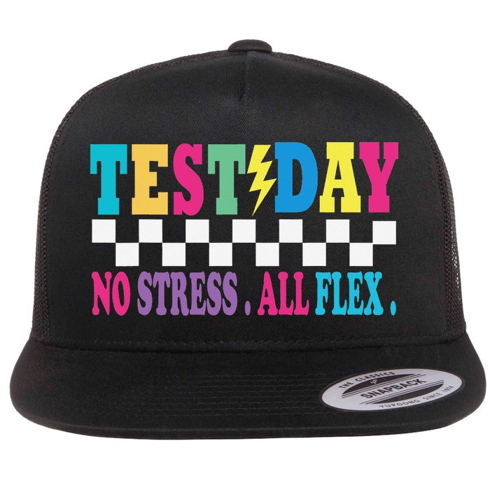 Staar State Testing Day Motivation No Stress All Flex Flat Bill Trucker Hat