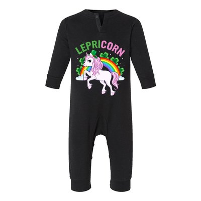 Lepricorn St Patricks Day Infant Fleece One Piece