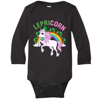 Lepricorn St Patricks Day Baby Long Sleeve Bodysuit