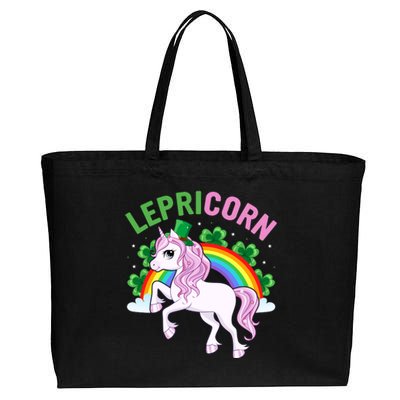 Lepricorn St Patricks Day Cotton Canvas Jumbo Tote