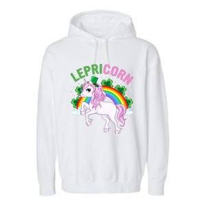 Lepricorn St Patricks Day Garment-Dyed Fleece Hoodie