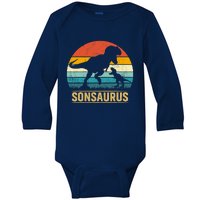 Son Saurus T Rex Dinosaur SonSaurus Matching Family Baby Long Sleeve Bodysuit