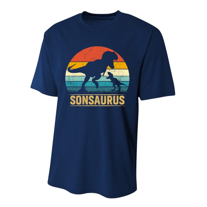 Son Saurus T Rex Dinosaur SonSaurus Matching Family Performance Sprint T-Shirt