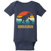 Son Saurus T Rex Dinosaur SonSaurus Matching Family Baby Bodysuit