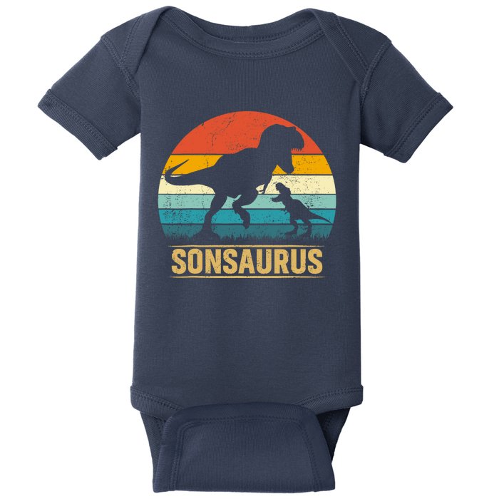 Son Saurus T Rex Dinosaur SonSaurus Matching Family Baby Bodysuit