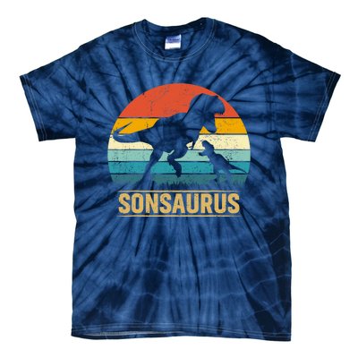 Son Saurus T Rex Dinosaur SonSaurus Matching Family Tie-Dye T-Shirt