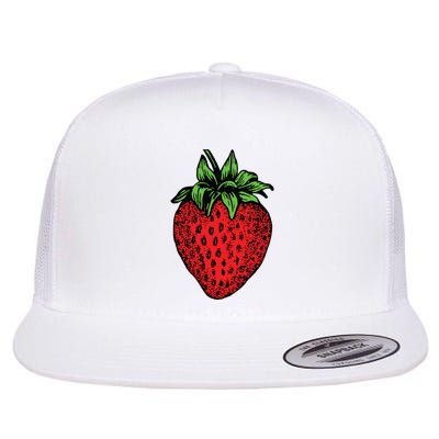 Strawberry Flat Bill Trucker Hat