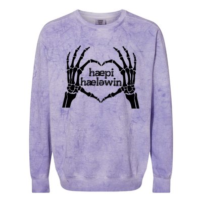 Skeleton SLP Trick Or Speech Happy Halloween Colorblast Crewneck Sweatshirt