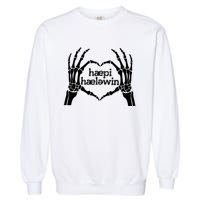 Skeleton SLP Trick Or Speech Happy Halloween Garment-Dyed Sweatshirt