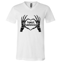 Skeleton SLP Trick Or Speech Happy Halloween V-Neck T-Shirt