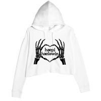 Skeleton SLP Trick Or Speech Happy Halloween Crop Fleece Hoodie