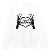 Skeleton SLP Trick Or Speech Happy Halloween Premium Crewneck Sweatshirt