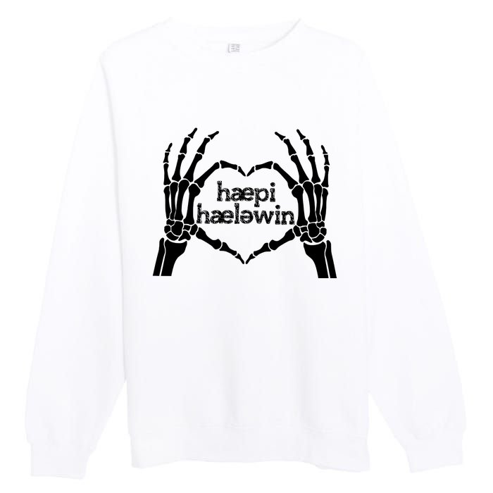 Skeleton SLP Trick Or Speech Happy Halloween Premium Crewneck Sweatshirt