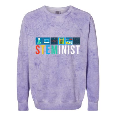 Steminist Science Technology Engineering Math Stem Colorblast Crewneck Sweatshirt