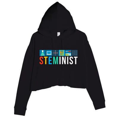 Steminist Science Technology Engineering Math Stem Crop Fleece Hoodie
