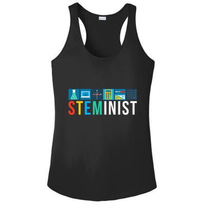 Steminist Science Technology Engineering Math Stem Ladies PosiCharge Competitor Racerback Tank