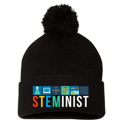 Steminist Science Technology Engineering Math Stem Pom Pom 12in Knit Beanie
