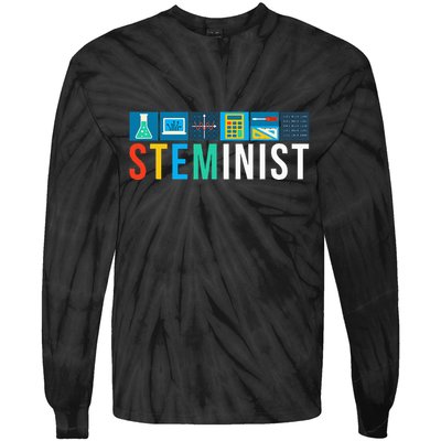 Steminist Science Technology Engineering Math Stem Tie-Dye Long Sleeve Shirt