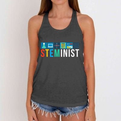Steminist Science Technology Engineering Math Stem Women's Knotted Racerback Tank