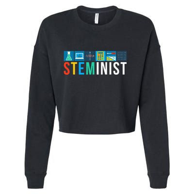Steminist Science Technology Engineering Math Stem Cropped Pullover Crew