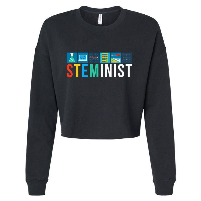 Steminist Science Technology Engineering Math Stem Cropped Pullover Crew