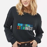 Steminist Science Technology Engineering Math Stem Cropped Pullover Crew