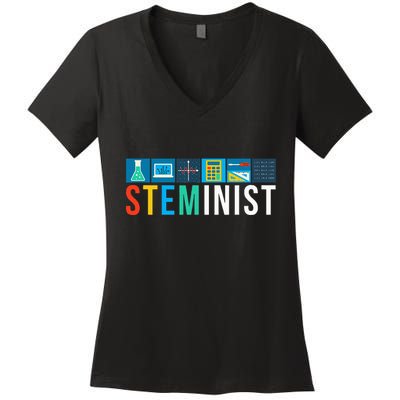 Steminist Science Technology Engineering Math Stem Women's V-Neck T-Shirt