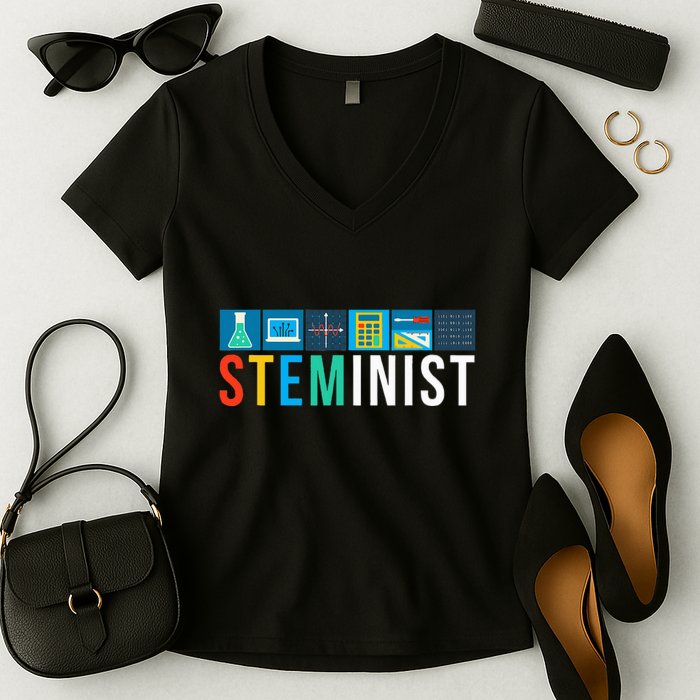 Steminist Science Technology Engineering Math Stem Women's V-Neck T-Shirt