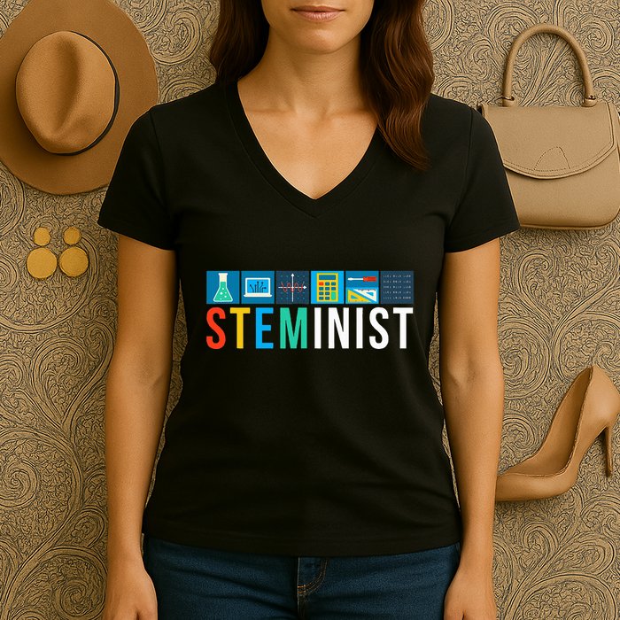 Steminist Science Technology Engineering Math Stem Women's V-Neck T-Shirt