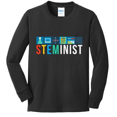 Steminist Science Technology Engineering Math Stem Kids Long Sleeve Shirt