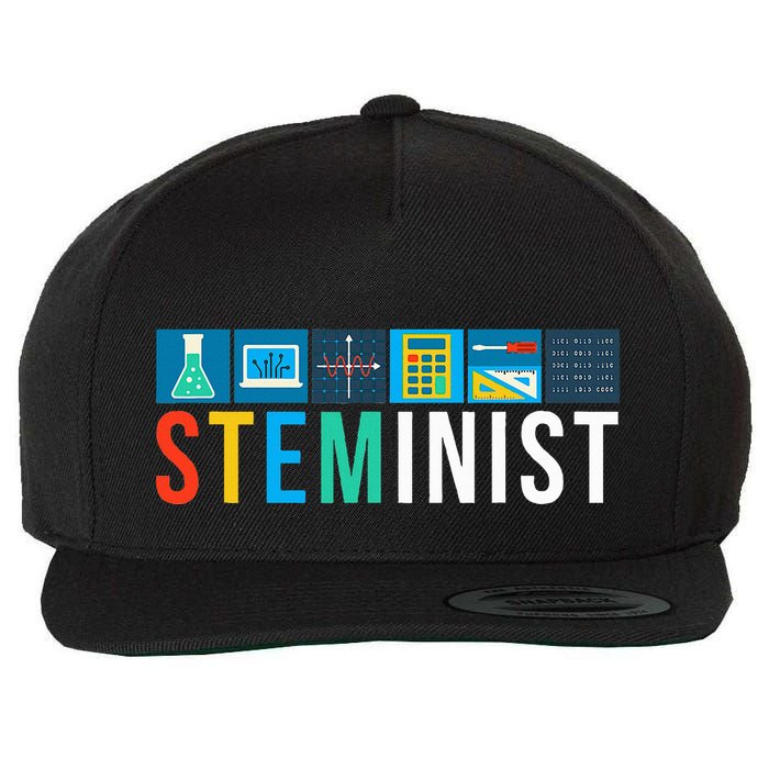 Steminist Science Technology Engineering Math Stem Wool Snapback Cap