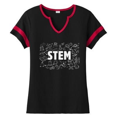 STEM Science Technology Engineering Math Teacher Ladies Halftime Notch Neck Tee