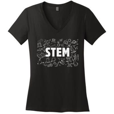 STEM Science Technology Engineering Math Teacher Women's V-Neck T-Shirt