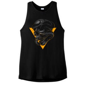 Skull Snake Triangle Graphic Design Ladies PosiCharge Tri-Blend Wicking Tank