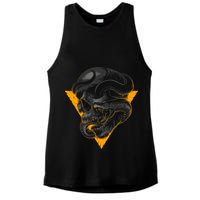 Skull Snake Triangle Graphic Design Ladies PosiCharge Tri-Blend Wicking Tank