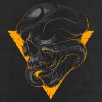 Skull Snake Triangle Graphic Design Garment-Dyed Heavyweight T-Shirt