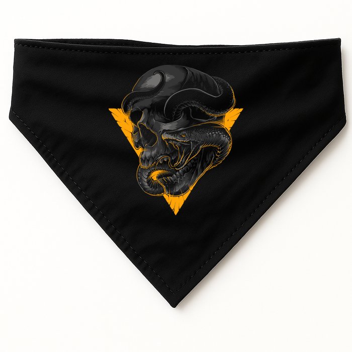 Skull Snake Triangle Graphic Design USA-Made Doggie Bandana