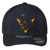 Skull Snake Triangle Graphic Design Flexfit Unipanel Trucker Cap