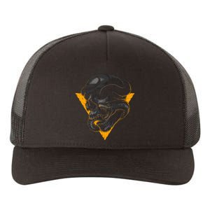 Skull Snake Triangle Graphic Design Yupoong Adult 5-Panel Trucker Hat