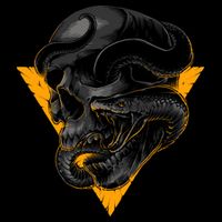 Skull Snake Triangle Graphic Design Cooling Performance Crew T-Shirt