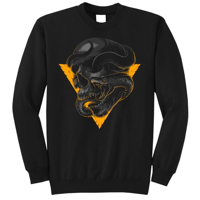 Skull Snake Triangle Graphic Design Sweatshirt