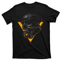 Skull Snake Triangle Graphic Design T-Shirt