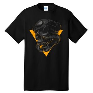 Skull Snake Triangle Graphic Design Tall T-Shirt