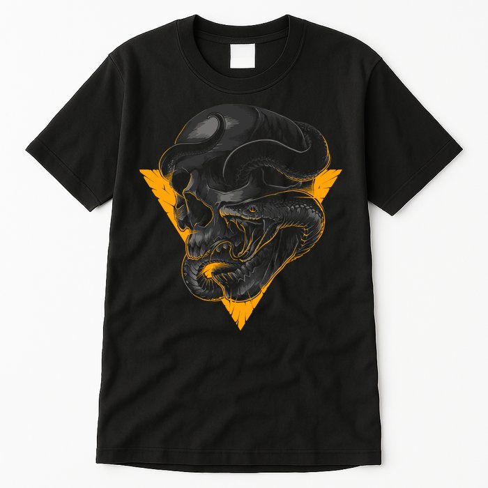 Skull Snake Triangle Graphic Design Tall T-Shirt