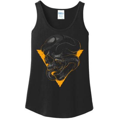 Skull Snake Triangle Graphic Design Ladies Essential Tank