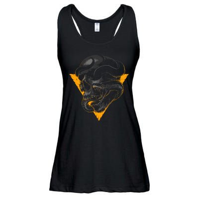 Skull Snake Triangle Graphic Design Ladies Essential Flowy Tank