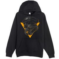 Skull Snake Triangle Graphic Design Premium Pullover Hoodie