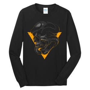 Skull Snake Triangle Graphic Design Tall Long Sleeve T-Shirt