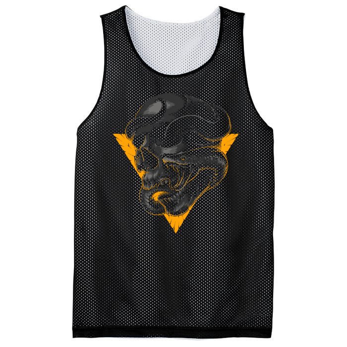 Skull Snake Triangle Graphic Design Mesh Reversible Basketball Jersey Tank