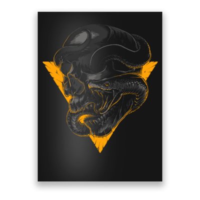 Skull Snake Triangle Graphic Design Poster